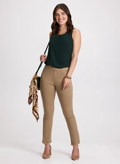 Sleeveless Blouse & Slit Hem Pants