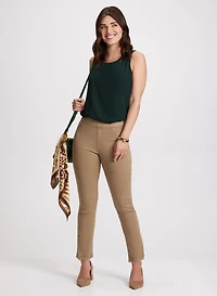 Sleeveless Blouse & Slit Hem Pants