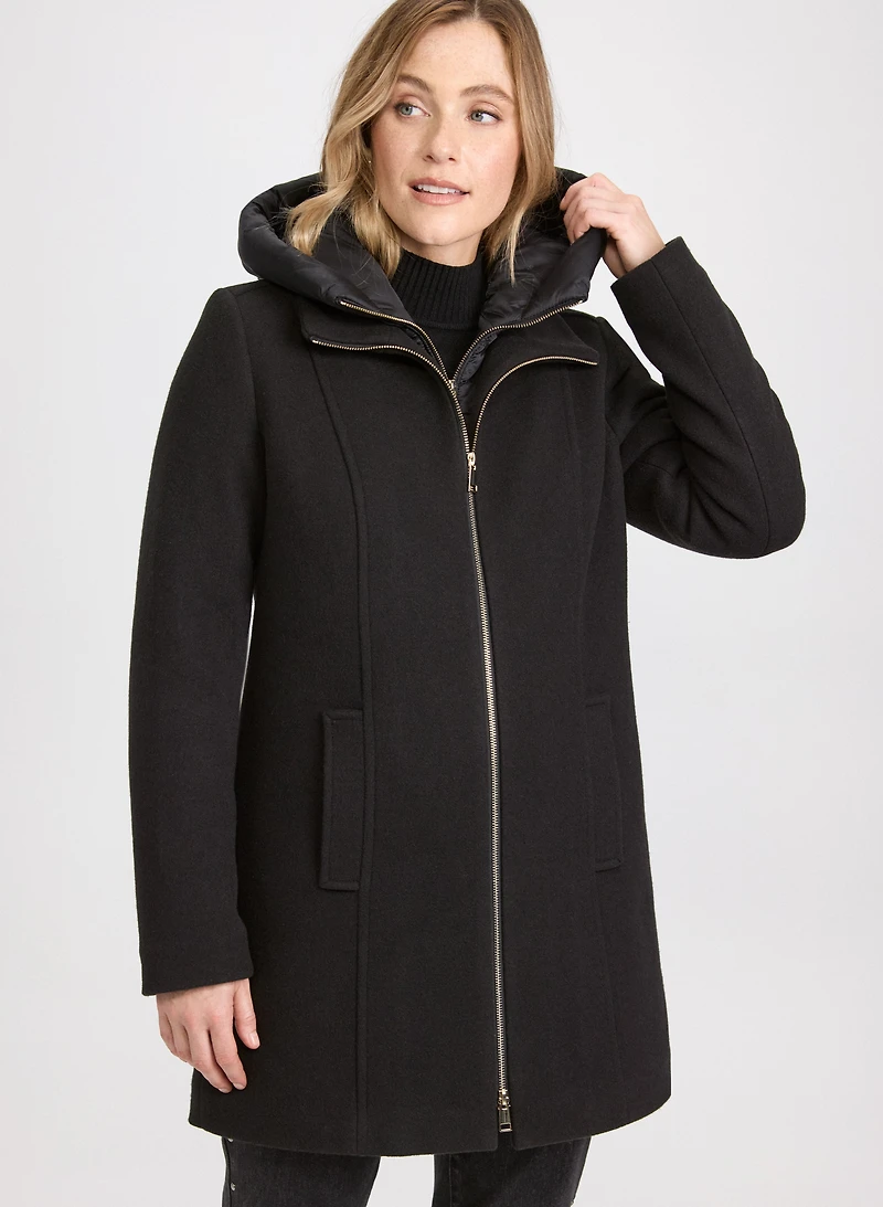 Stretch Wool Blend Coat