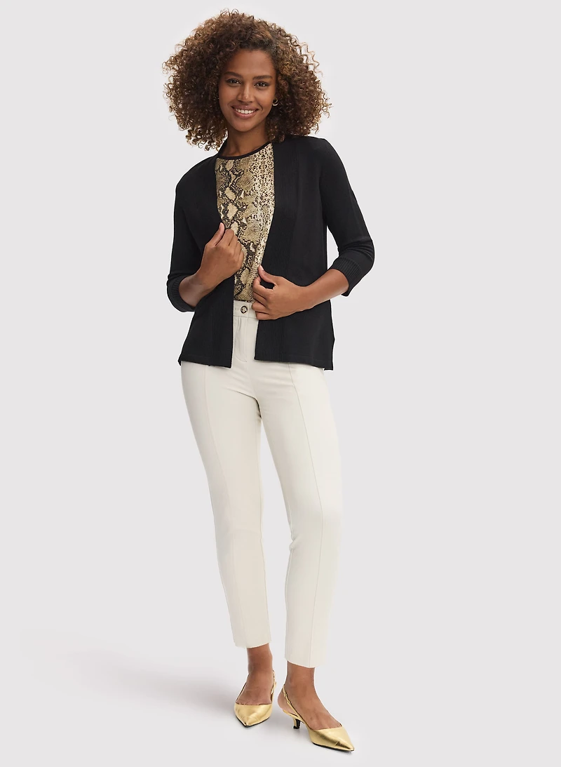 Cardigan en tricot pointelle et pantalon longueur cheville