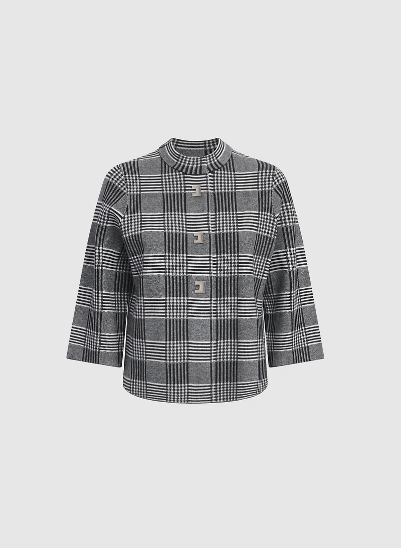 Glen Check Swing Cardigan