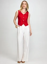 Veste sans manches et pantalon Olivia large