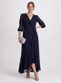 Robe en chiffon à volants avant