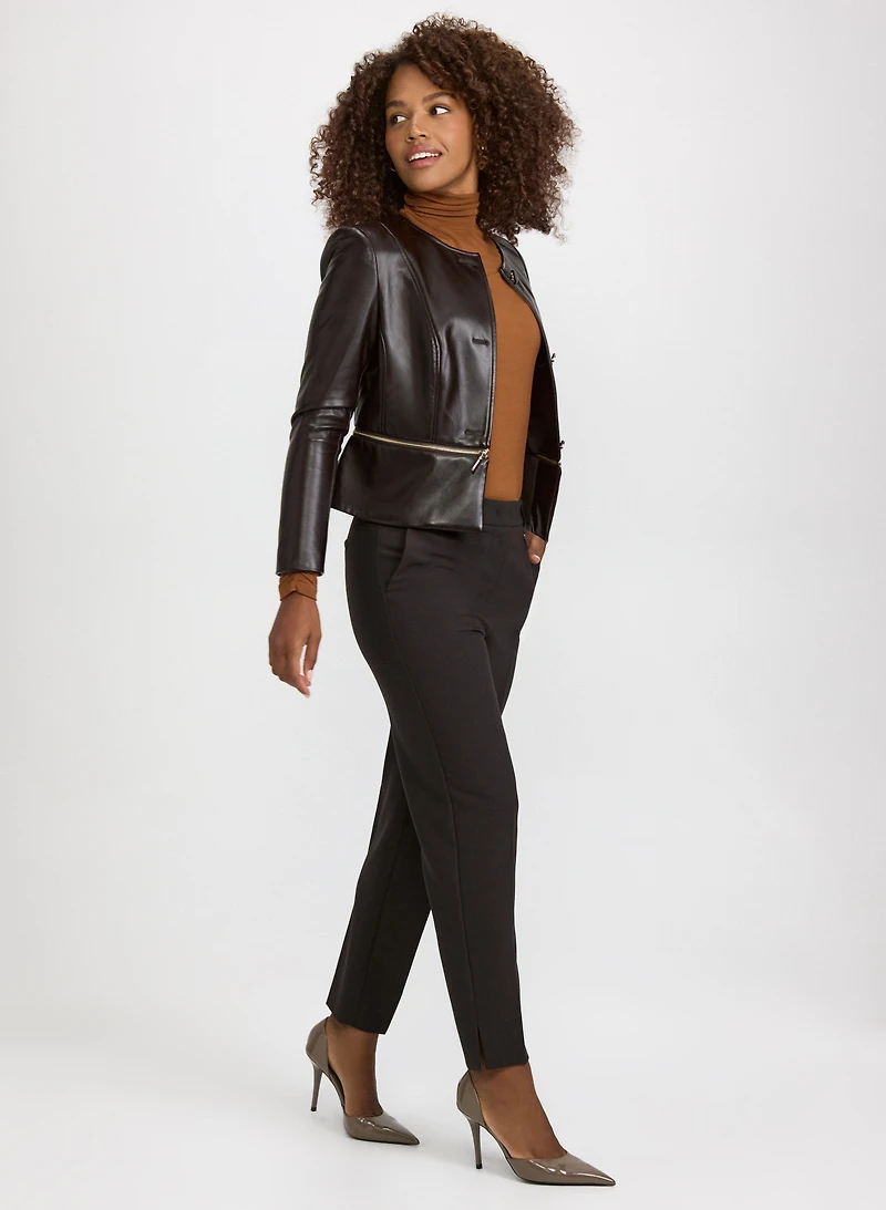 Veste basque amovible et pantalon Emma à jambe étroite