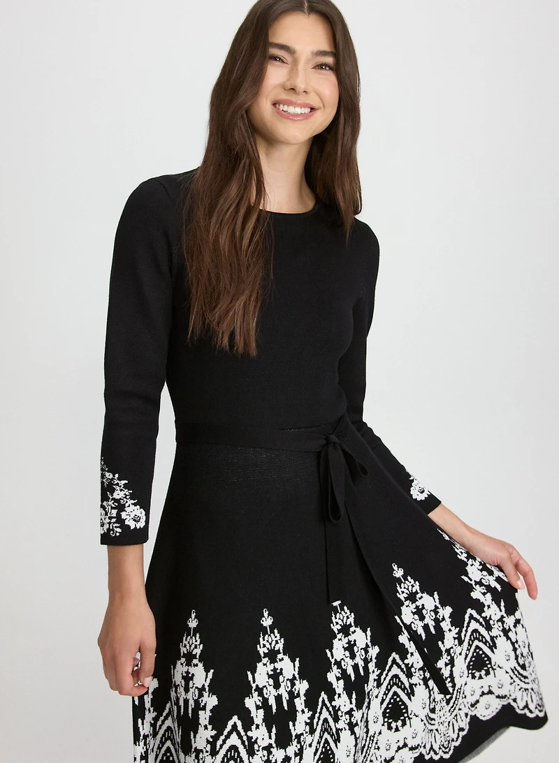 Paisley Placement Knit Dress