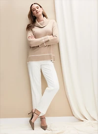 Pull à bordures contrastantes et pantalon Lily à jambe droite