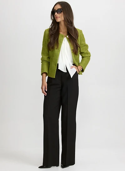 Plaid Tweed Jacket & Olivia Wide-Leg Pants