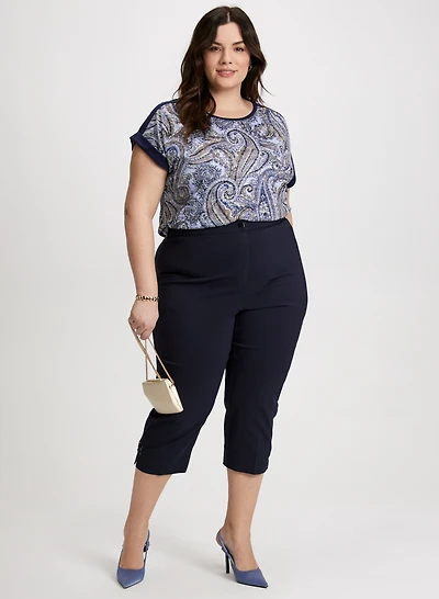 Cap Sleeve Paisley T-Shirt & Bengaline Capris