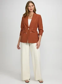 Drawstring Waist Blazer & Olivia Wide-Leg Pants
