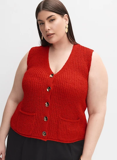 Melanie Lyne - Button Vest Cardigan