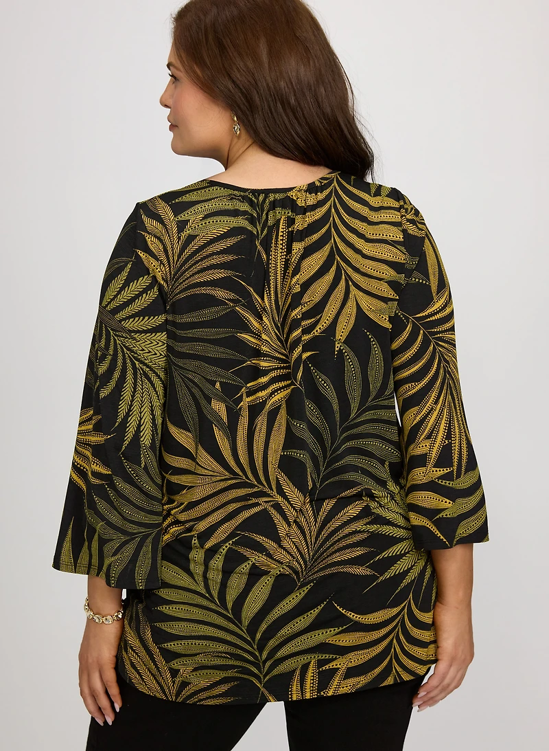 Tunique à motif de palmiers
