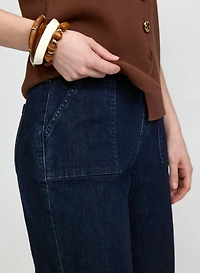 Denim Straight-Leg Capris