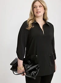 Haut à détail en cuir végane