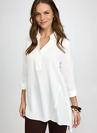 Blouse tunique à col chemisier