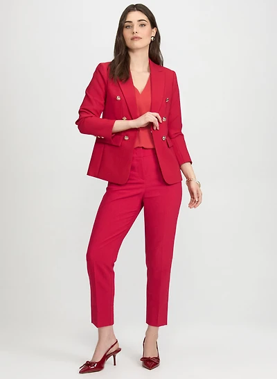 Blazer à boutons décoratifs et pantalon Emma à jambe étroite