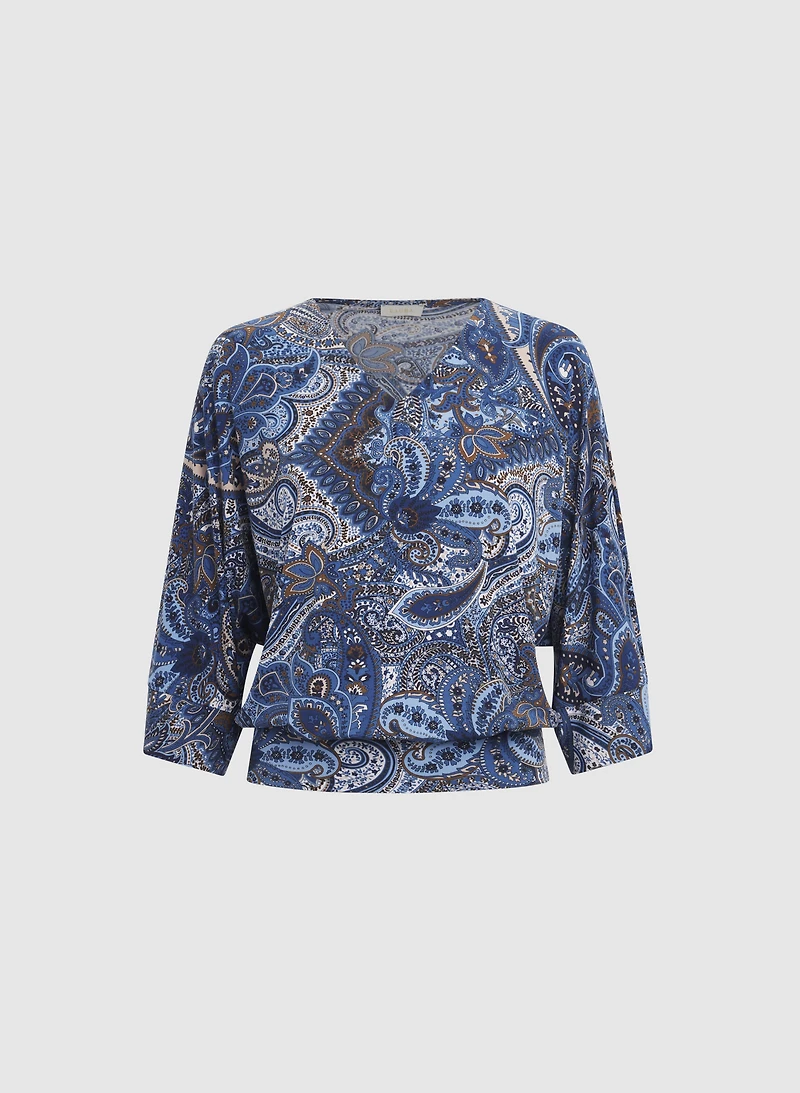 Paisley Flare Sleeve Blouse