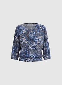 Paisley Flare Sleeve Blouse