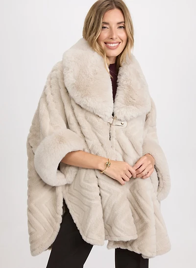 Faux-Fur Poncho