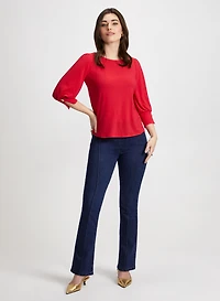 3/4 Sleeve Top & Bootcut Jeans