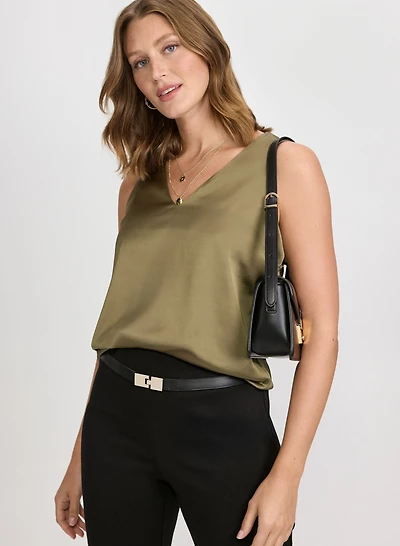 Satin Sleeveless Blouse