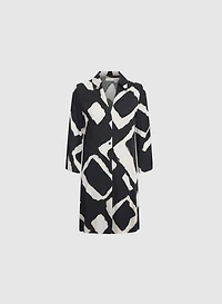 Geometric Button-Down Blouse
