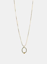 Collier pendentif rond à pierre