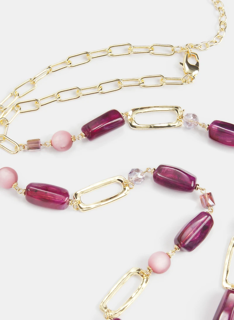 Collier à billes et maillons mixtes