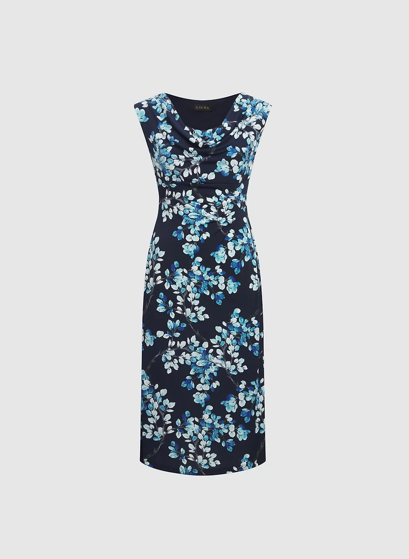 Floral Cowl Neck Dress
