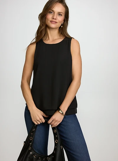 Sleeveless Crepe Blouse