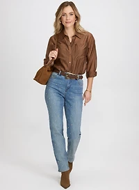 Studded Straight-Leg Jeans
