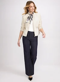 Veste en suédine et pantalon en denim Tencel