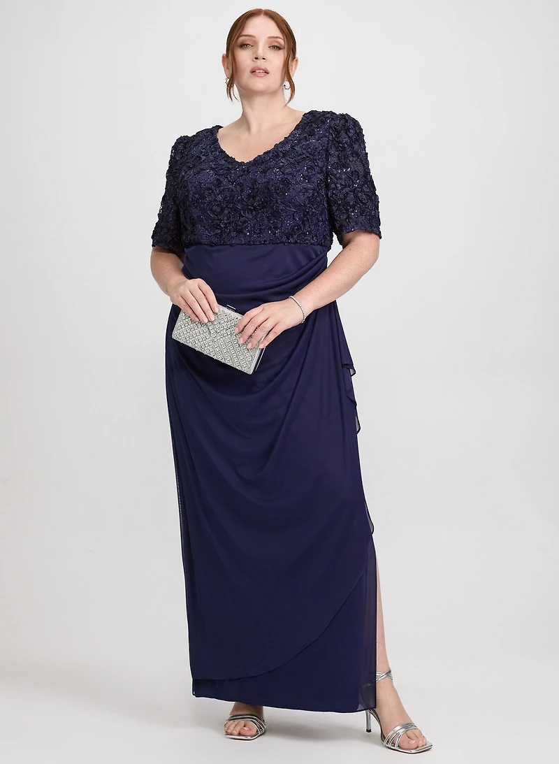 Embroidered Empire Waist Dress