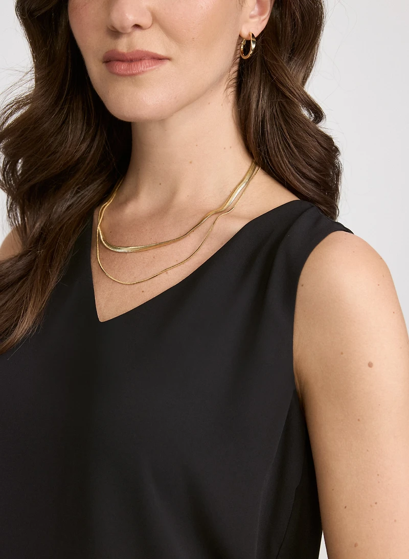 Blouse sans manches en crêpe