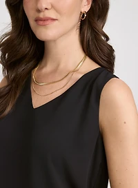 Blouse sans manches en crêpe