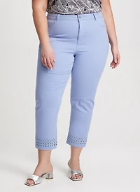 Jean capri à jambe droite