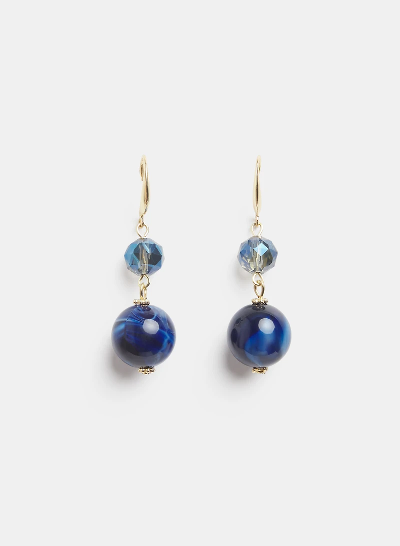 Marble Bead Drop Earrings