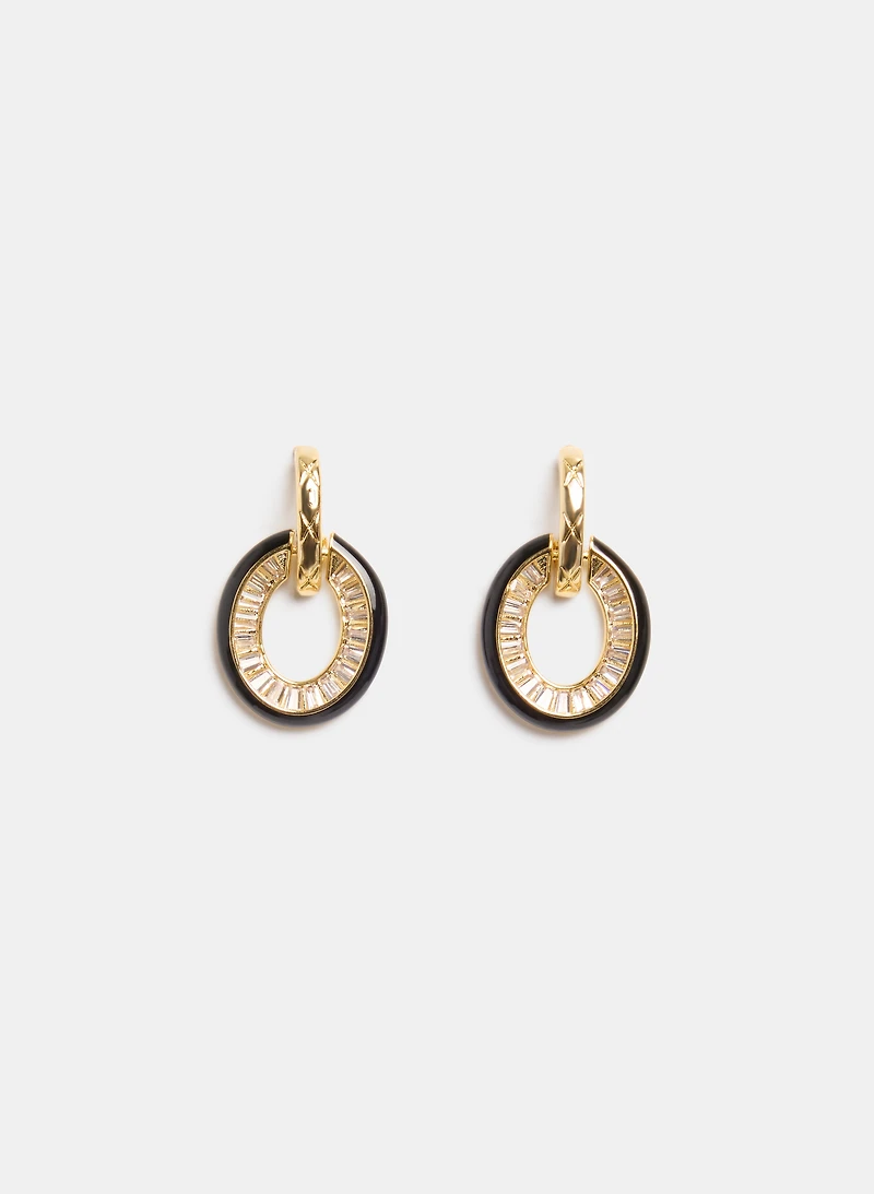 Enamel Border Earrings