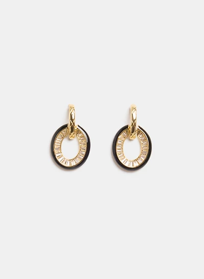 Enamel Border Earrings