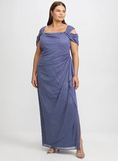 Draped Glitter Dress