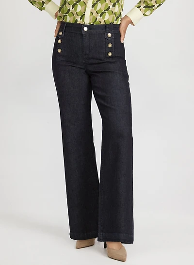 Wide-Leg Denim Pants