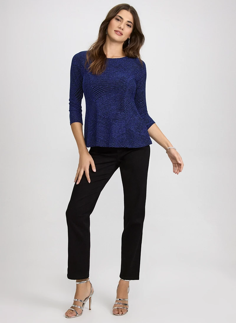 Metallic Peplum Top