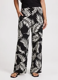 Pantalon à enfiler motif palmiers