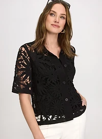 Haut floral en crochet