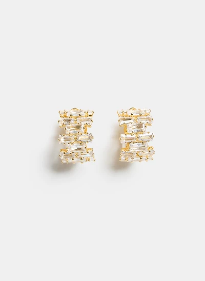 Boucles d'oreilles en anneaux à zircons cubiques