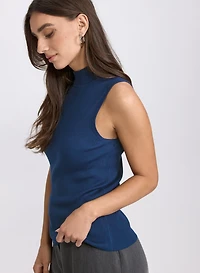 Mock Neck Sleeveless Knit