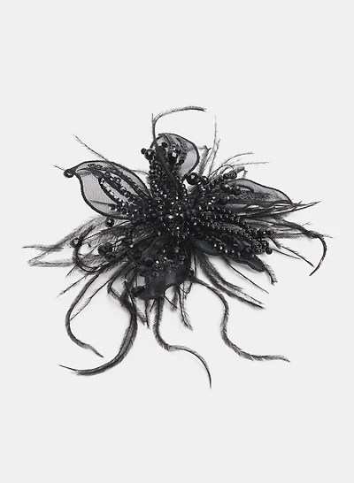 Sequin & Feather Brooch
