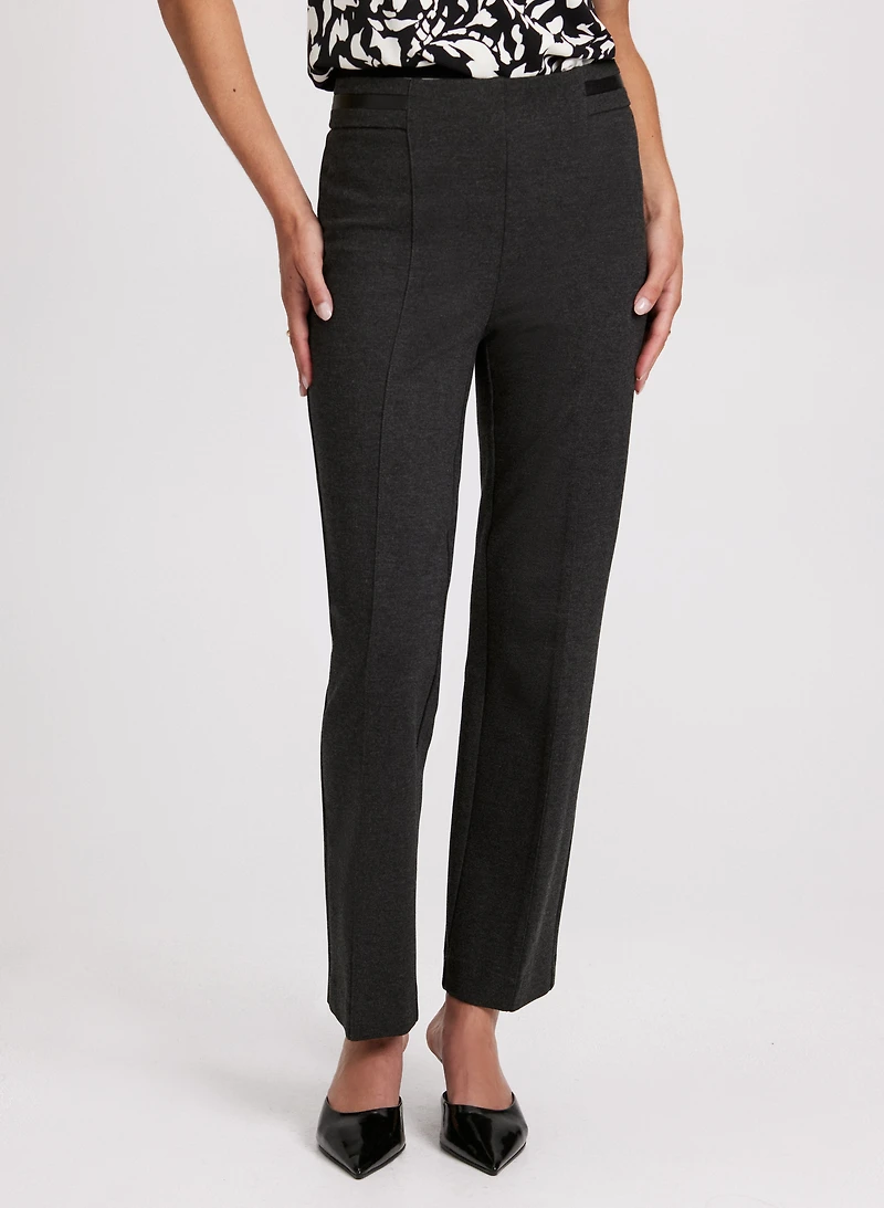 Pantalon Sofia à détail en cuir végane