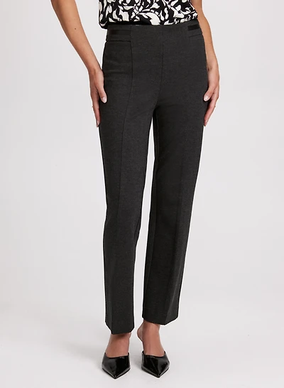 Pantalon Sofia à détail en cuir végane