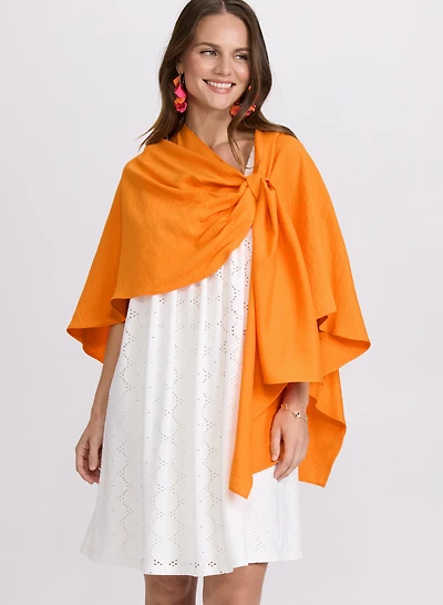 Textured Pull-Through Shawl