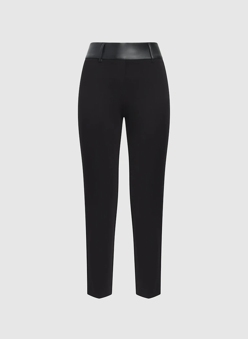 Sofia Vegan Leather Trim Pants